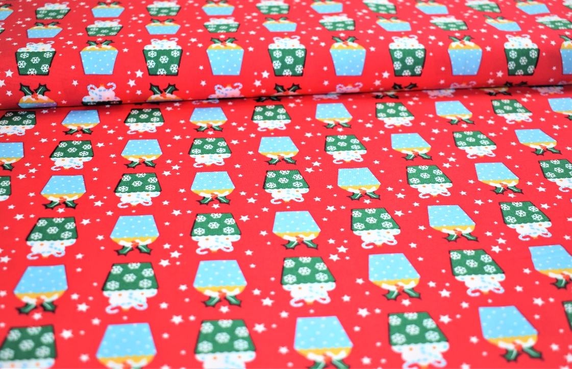 Red Cotton Christmas Cupcakes